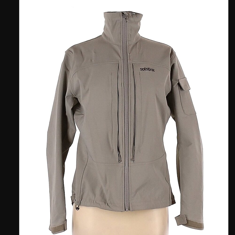 Solstice Full Zip Coat jacket with pockets Size Medium Women’s taupe
